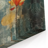 Floral Abstract Canvas - Elegant Lotus Blossom Wall Art