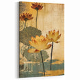 Abstract Lotus Floral Art - Eastern-Inspired Blossom Canvas
