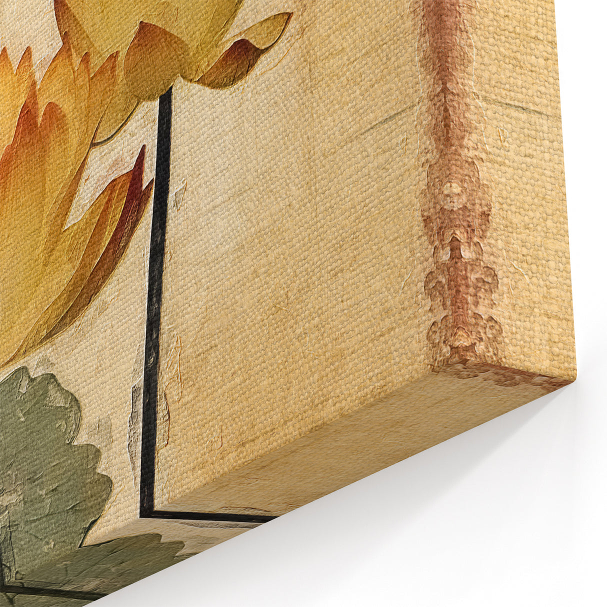 Abstract Lotus Floral Art - Eastern-Inspired Blossom Canvas