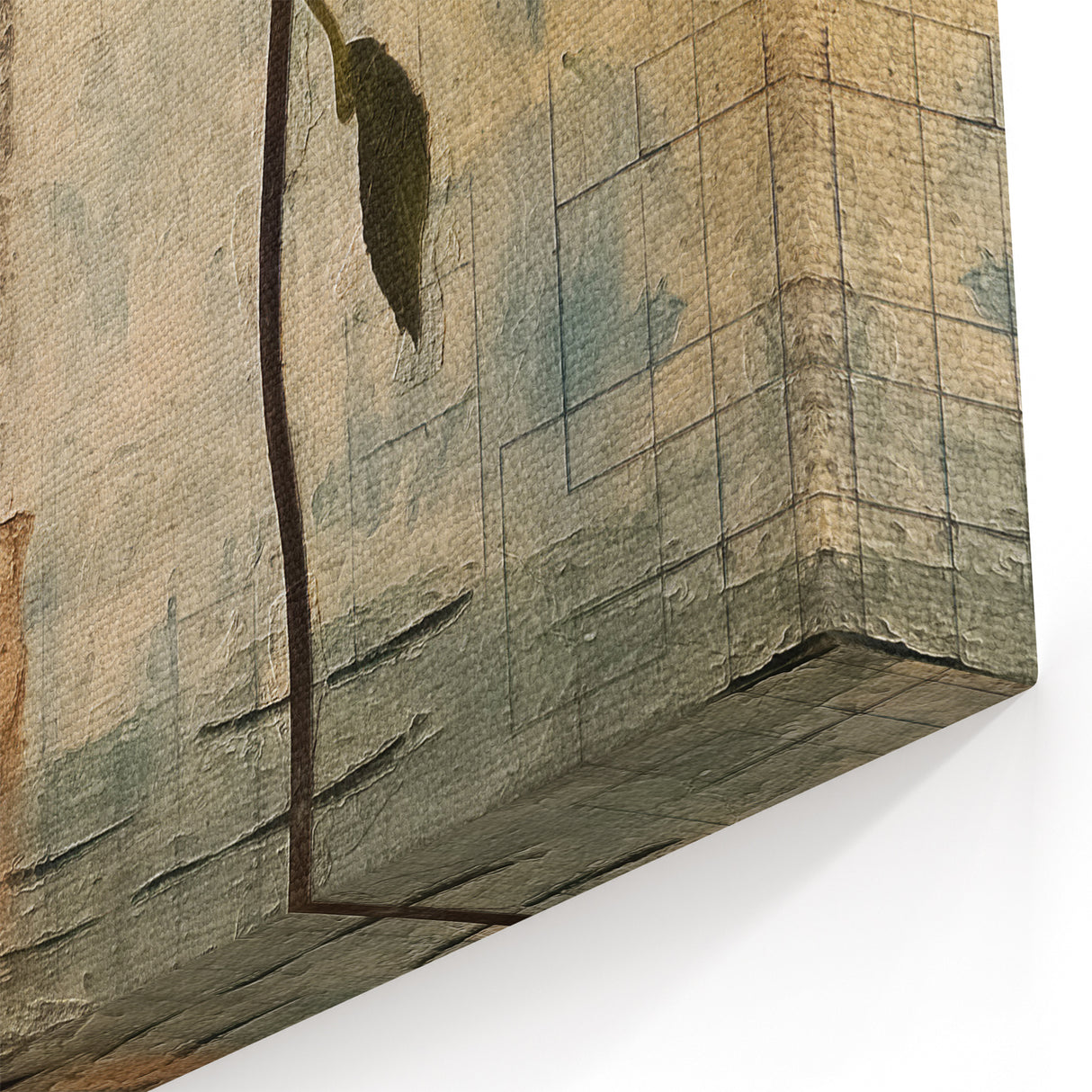 Abstract Botanical Prints - Rustic Lotus Flower Canvas in Warm Tones