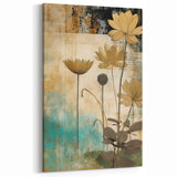 Floral Abstract Canvas Art - Contemporary Botanical Wall Decor