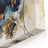Colorful Abstract Florals - Artistic Flower Designs in Blue and Gold