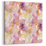 Watercolor Abstract Art - Pink, Purple, and Gold Fluid Line Canvas