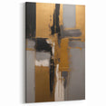 Contemporary Geometric Canvas - Gold, Black, and Gray Abstract Design