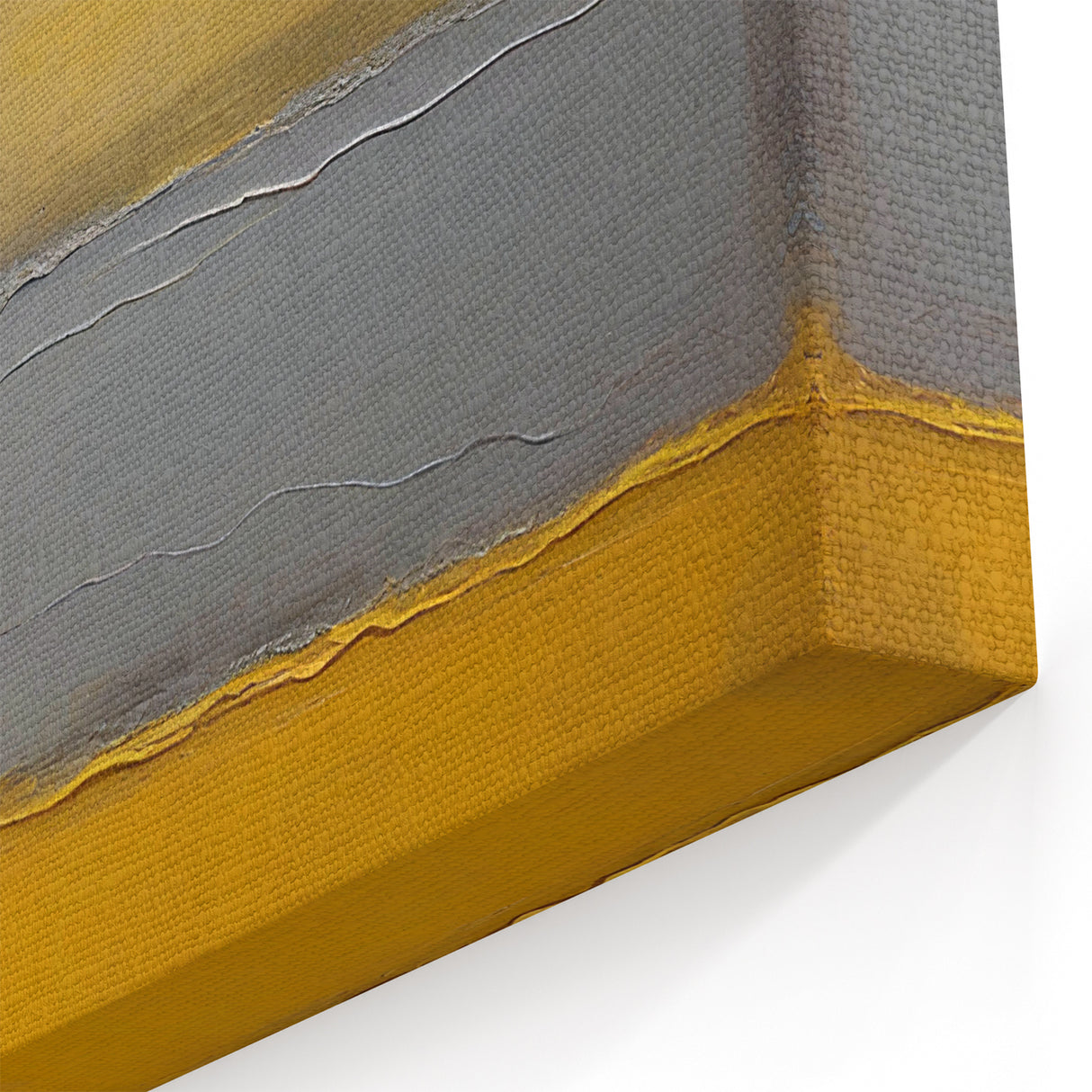 Geometric Abstract Art - Yellow, Gray, and Black Minimalist Canvas