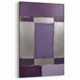 Plum and Silver Geometric Abstract Line Art - Modern Strokes Canvas