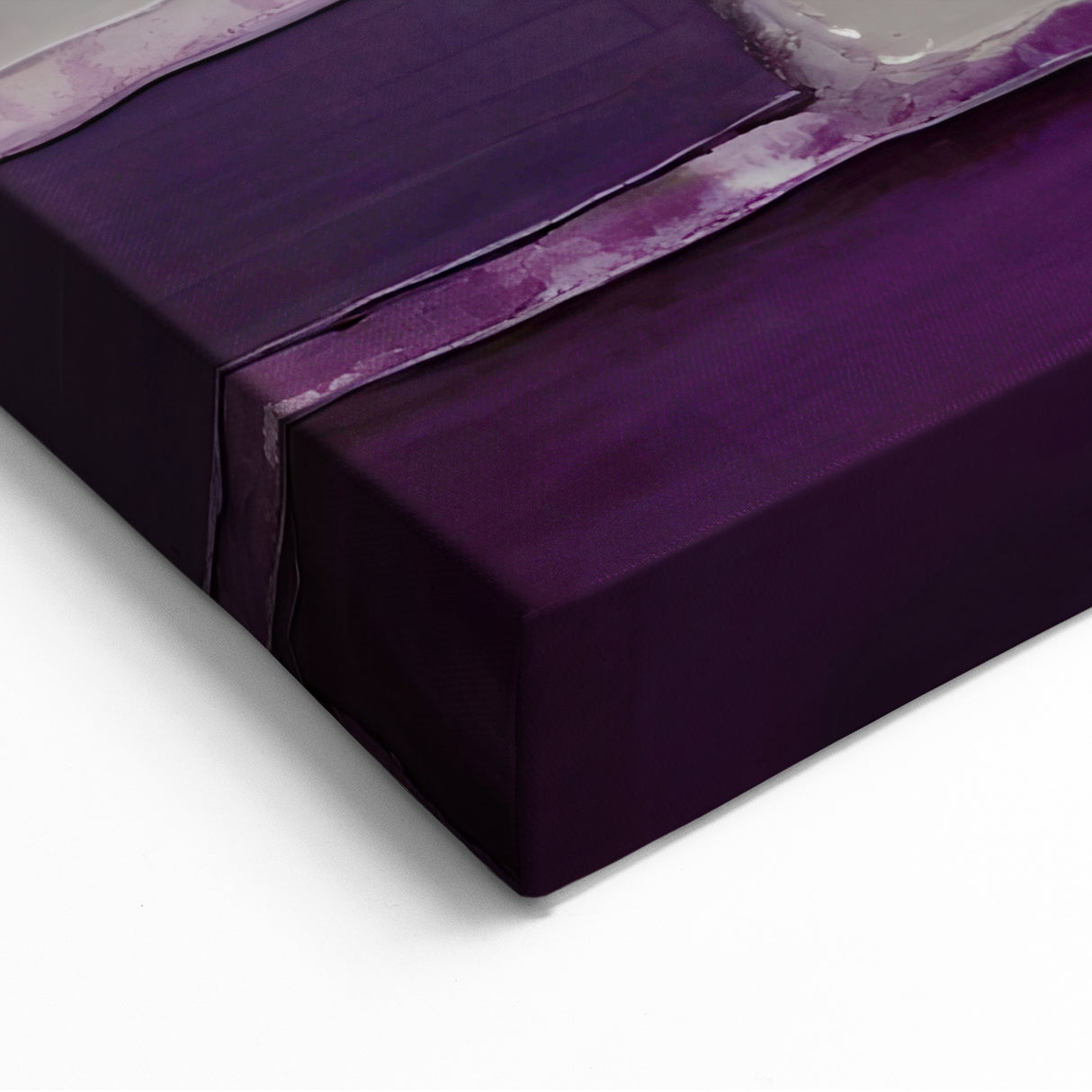 Plum and Silver Geometric Abstract Line Art - Modern Strokes Canvas