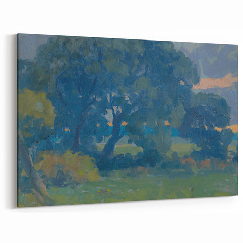 Impressionist Tree Landscape Wall Art - Csordák's Meadow with Trees Print