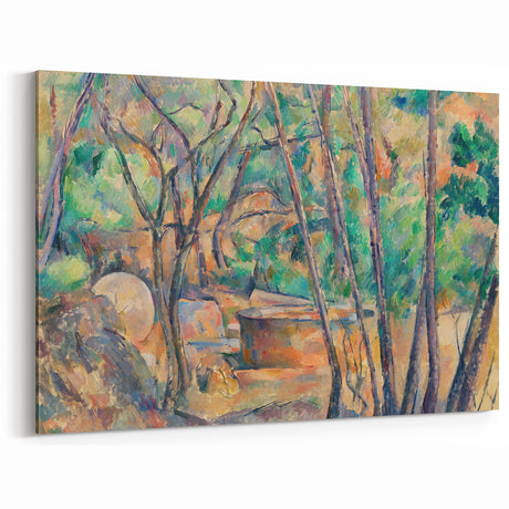 Impressionist Woodland Scene Wall Art - Cézanne's Millstone and Cistern Print