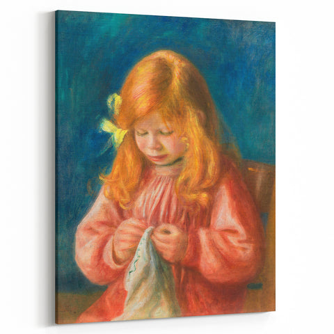 Impressionism Wall Art - Jean Renoir Sewing by Renoir Print for Home Decor