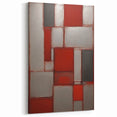 Red and Gray Geometric Abstract Line Art - Modern Strokes Canvas Print