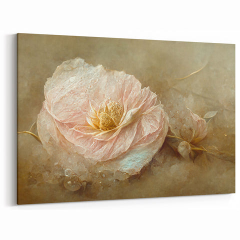 Abstract Floral Art - Elegant Blush Flower Canvas