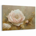 Modern Floral Abstract - Soft Blush Flower Canvas Art