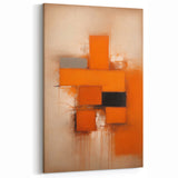 Orange and Gray Abstract Geometric Art - Modern Urban Canvas Print