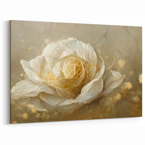 Floral Wall Art - Creamy Petal Abstract Canvas