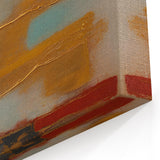 Gold, Red, and Turquoise Abstract Art - Elegant Metallic Canvas Print