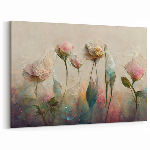 Colorful Abstract Florals - Whimsical Wildflower Canvas