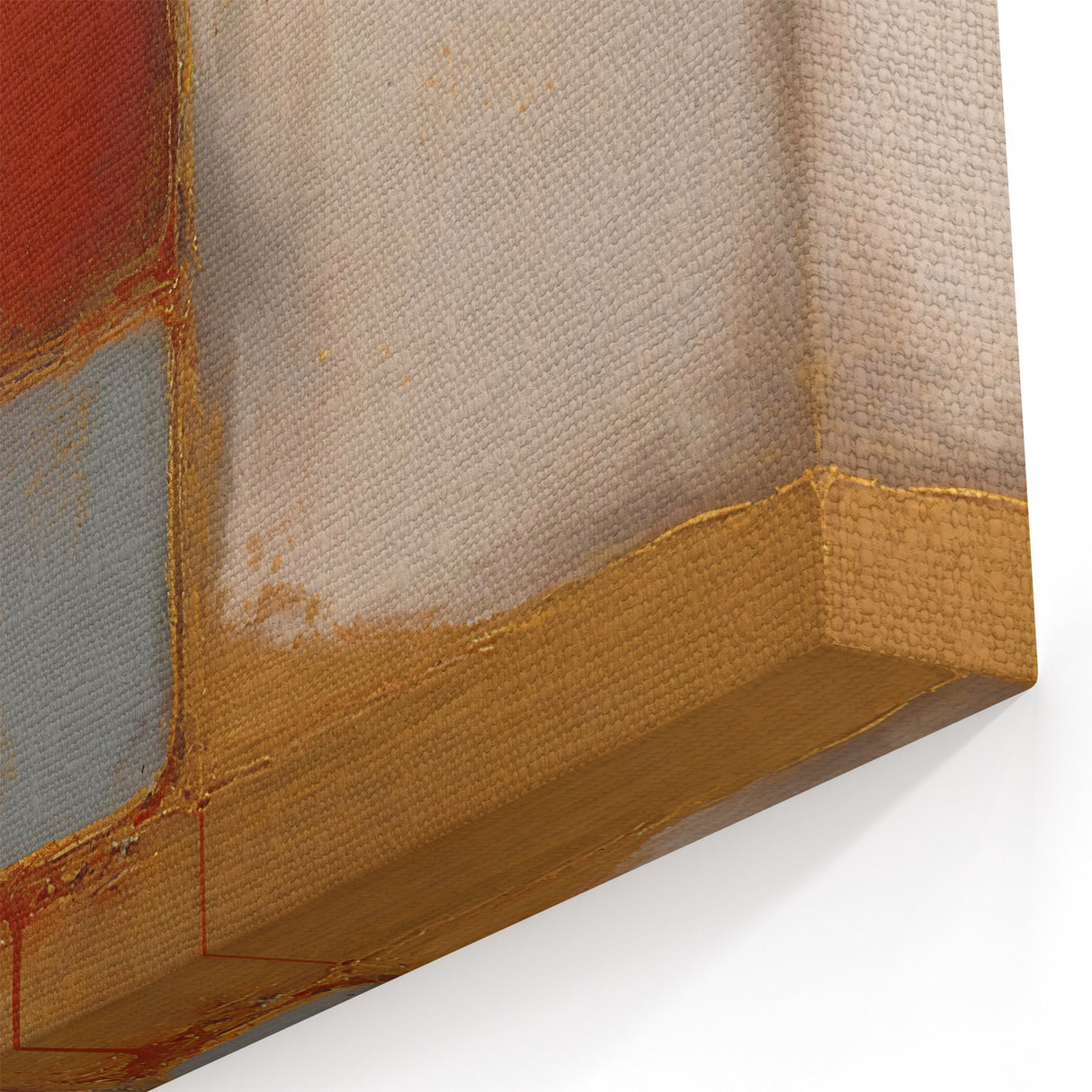 Gold, Red, and Teal Geometric Abstract Art - Urban Chic Canvas Print