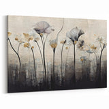 Floral Abstract Canvas Art - Twilight Blossoms Wall Decor