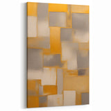 Modern Strokes and Lines Canvas - Gold and Gray Geometric Line Art