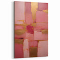 Chic Blush Pink and Gold Abstract Art - Contemporary Line Canvas