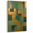 Deep Green and Gold Geometric Abstract Art - Nature's Harmony Canvas