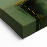 Deep Green and Gold Geometric Abstract Art - Nature's Harmony Canvas