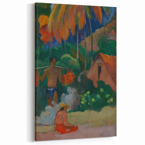 Tahitian Landscape Wall Art - Gauguin’s Mahana Maa, Exotic Impressionist Print
