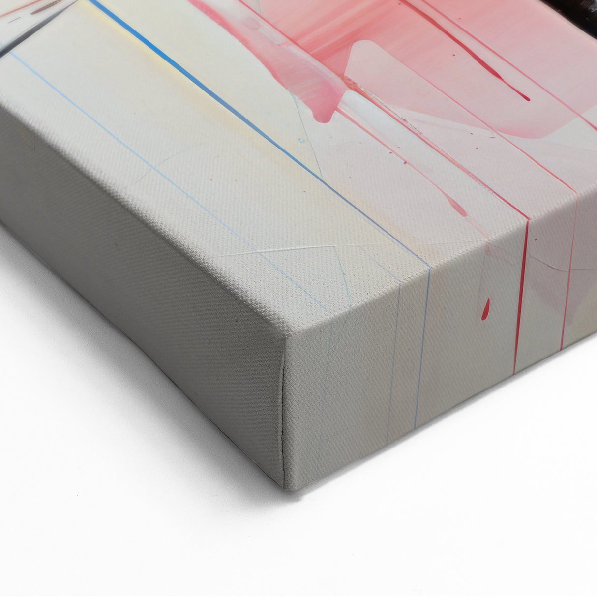 Vibrant Geometric Abstract Art - Colorful Blue and Red Canvas