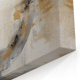 Black, White, and Gold Abstract Circle Art - Urban Chic Canvas Print