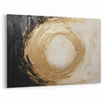 Textured Black and Gold Swirl Abstract Art - Luxury Canvas Print