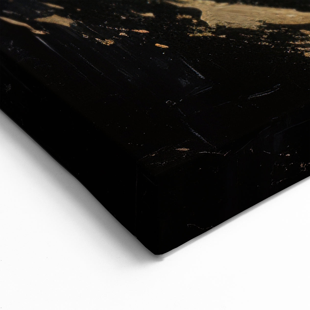 Textured Black and Gold Swirl Abstract Art - Luxury Canvas Print