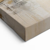 Gold Circles Abstract Art - Modern Monochrome Canvas with Metallic Accents