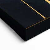 Abstract Floral Art - Elegant Gold Tree Design on Black Canvas