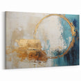 Teal and Gold Circle Abstract Art - Tropical Paradise Canvas Print