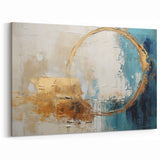 Teal and Gold Circle Abstract Art - Tropical Paradise Canvas Print