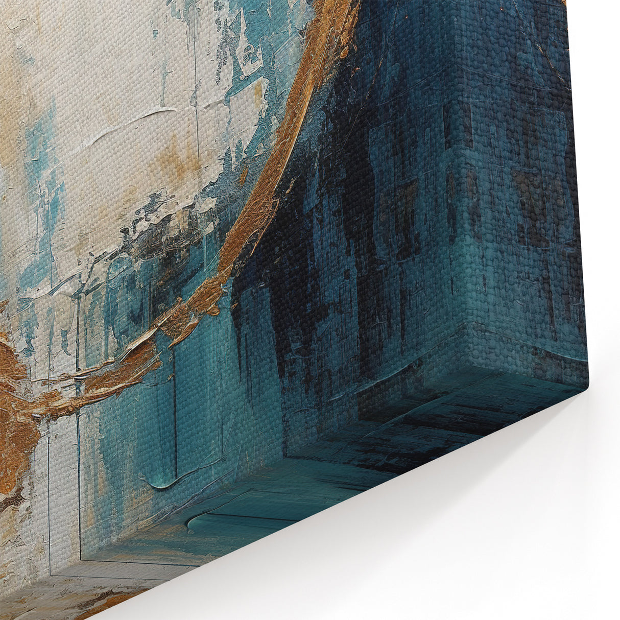 Teal and Gold Circle Abstract Art - Tropical Paradise Canvas Print