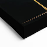 Abstract Botanical Prints - Golden Trees on Black Canvas