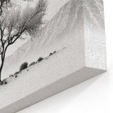 Contemporary Flower Prints - Majestic Tree in Monochrome Landscape