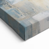 Textured Gold Circles on Blue Canvas - Coastal Retreat Abstract Art