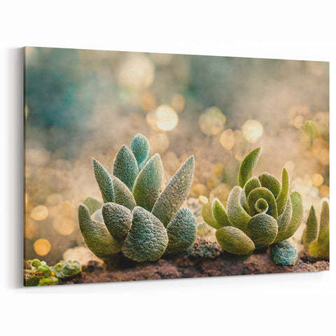 Floral Abstract Canvas Art - Succulent Beauty in Earthy Tones