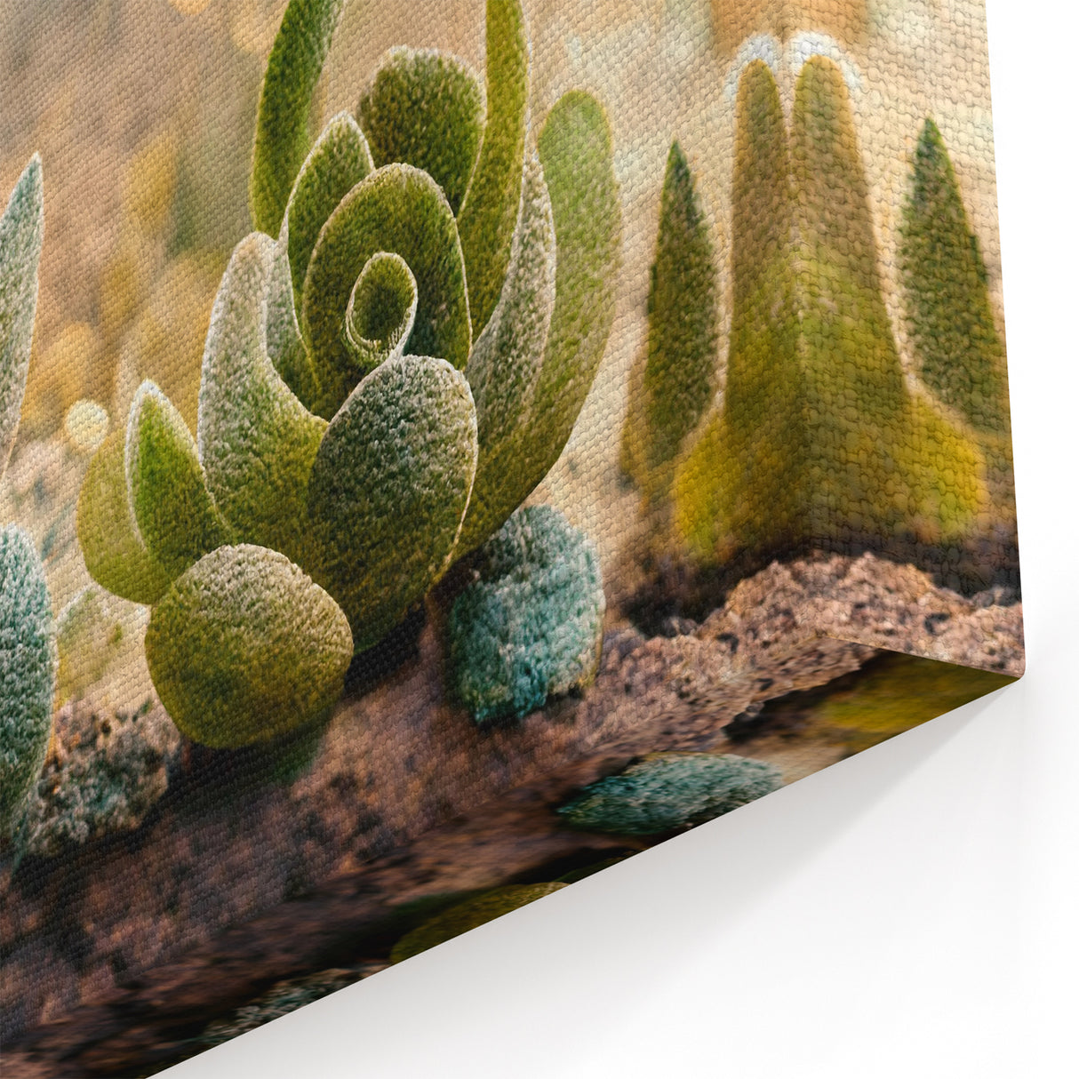 Floral Abstract Canvas Art - Succulent Beauty in Earthy Tones