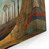 Artistic Flower Designs - Circular Forest Scene in Rich Earth Tones