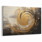 Gold Swirl Strokes and Lines Abstract Art - Modern Geometric Canvas