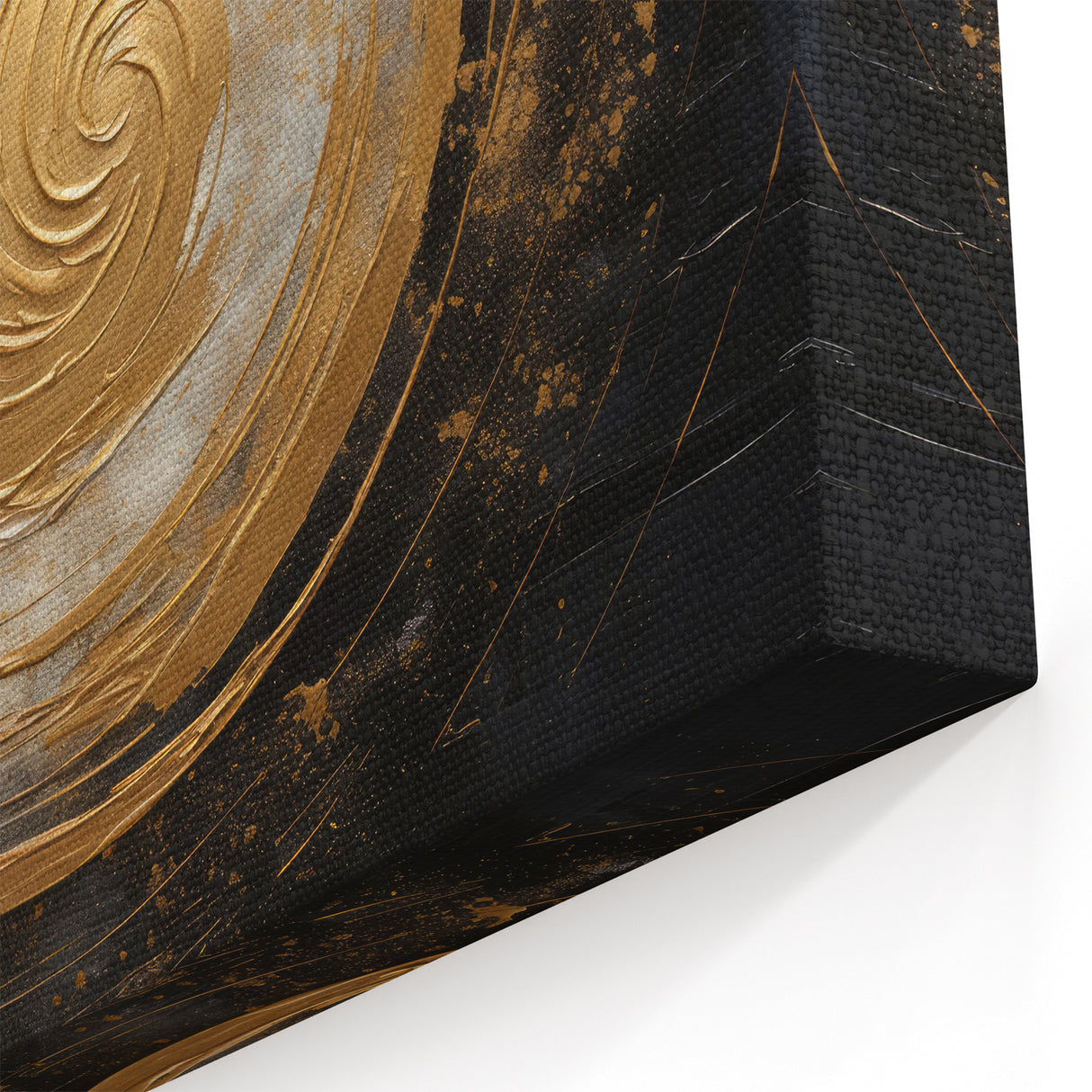Gold Swirl Strokes and Lines Abstract Art - Modern Geometric Canvas