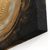 Gold Swirl Strokes and Lines Abstract Art - Modern Geometric Canvas