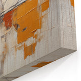 Abstract Strokes and Lines Art - Geometric Orange and Beige Canvas