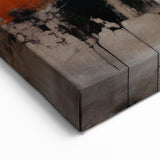 Abstract Strokes and Lines Art - Geometric Orange and Beige Canvas