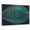 Abstract Botanical Prints - Underwater Forest in Teal and Black