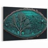 Abstract Botanical Prints - Underwater Forest in Teal and Black
